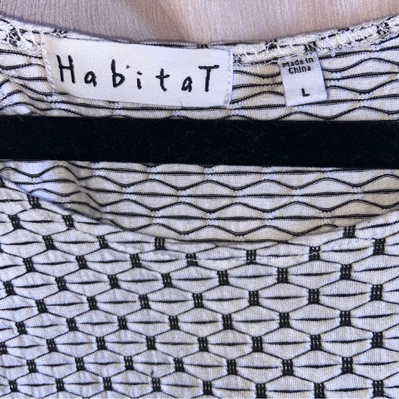 Habitat Top Shirt Womens Large Textured Stretch Pockets Lagenlook Mature Modest - Picture 9 of 12